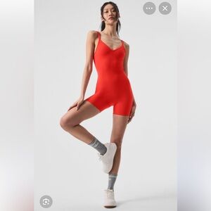 ALO Yoga Red Onesie Romper NWOT